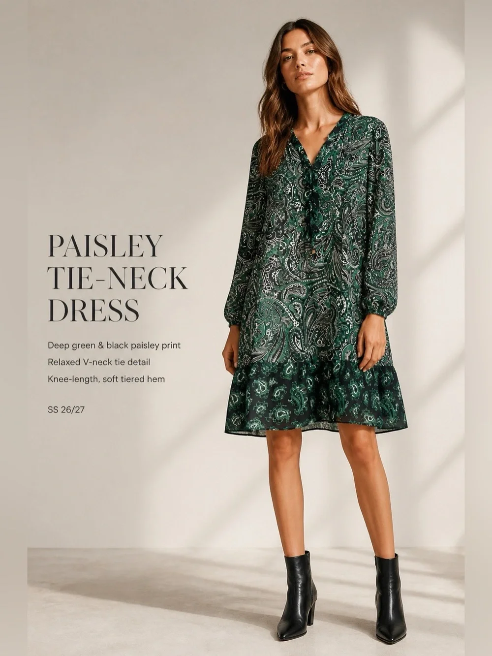 Michael Kors Green and Black Paisley Dress beach coverup/dress